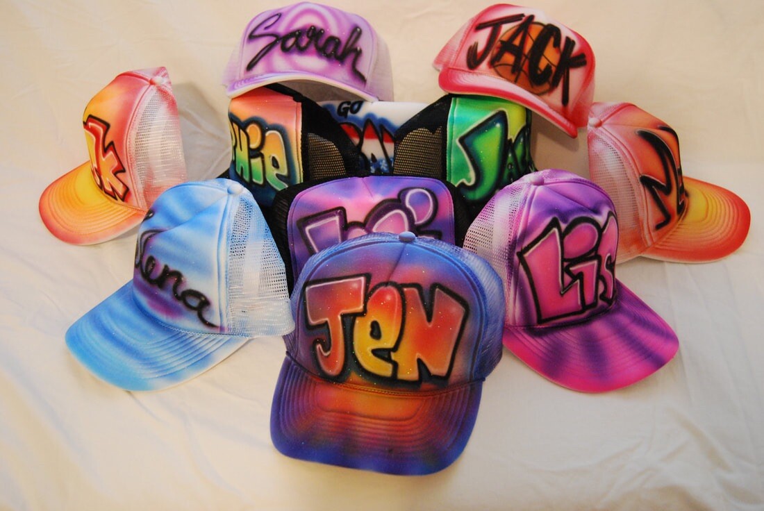 Airbrush Fitted Cap Baseball Canvas Hat 